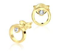 Gold Plated Classic Circle Stud Earrings STS-943-GP